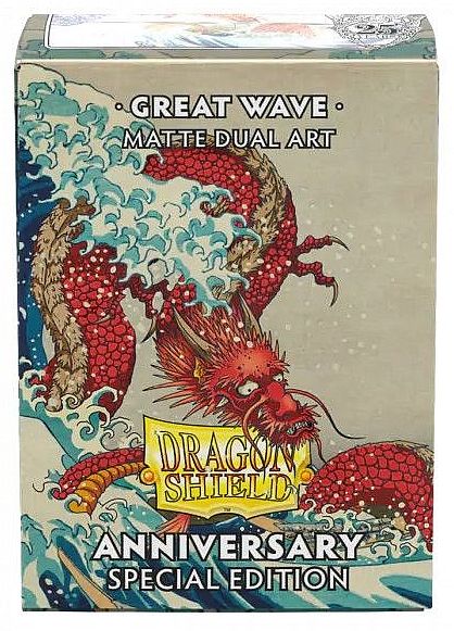 Dragon Shield Deck Protectors Matte Dual Art: Great Wave Anniversary Special Edition 100 Lommer Dragonshield Sleeves At-12117