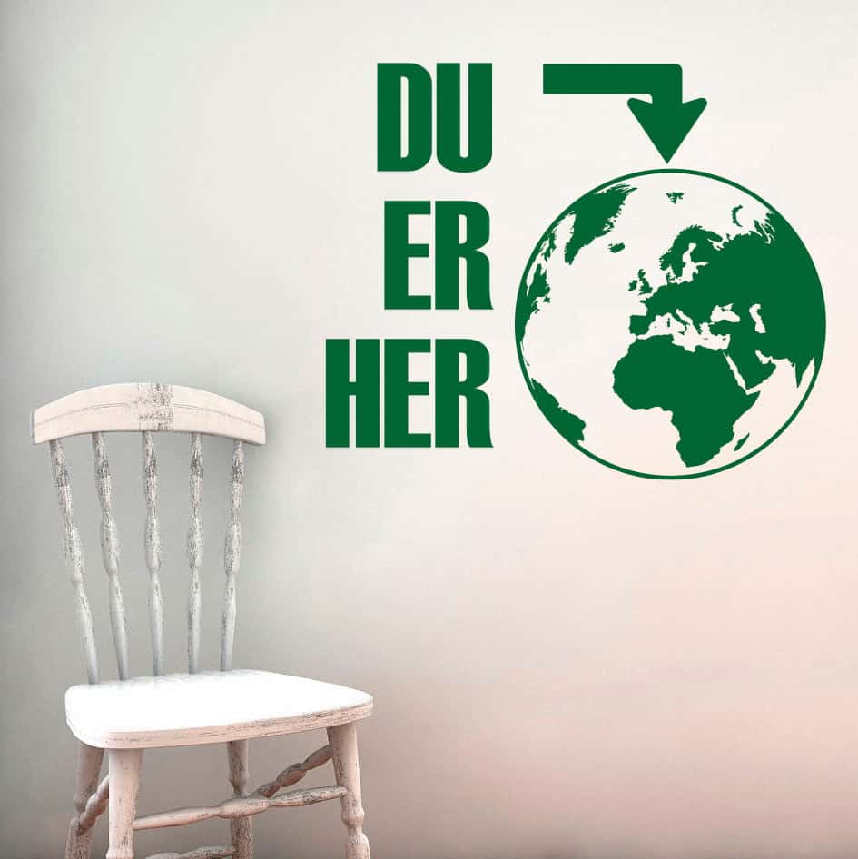 "Du Er Her Jorden Wallsticker – Velkomst til Dine Gæster"