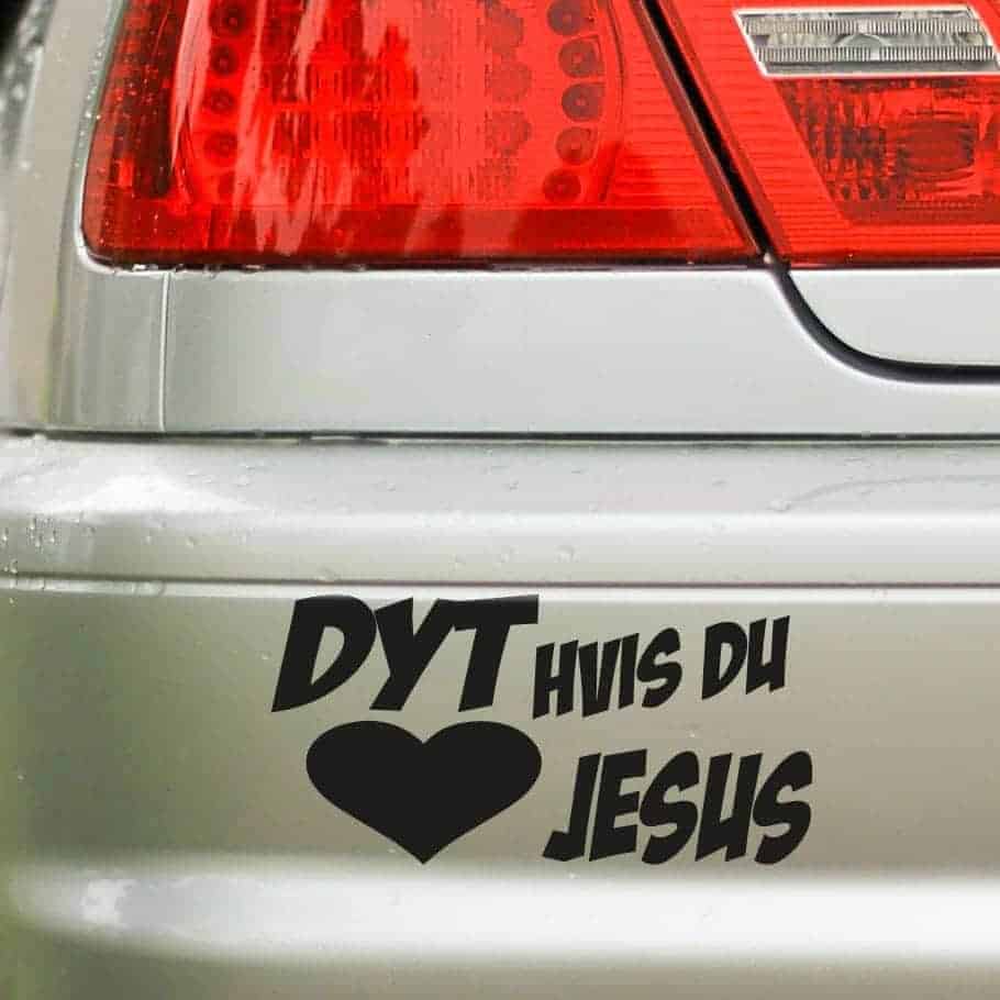Dyt Jesus – Humoristisk bilklistermærke med tro