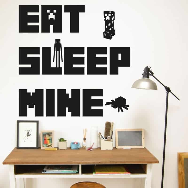 Minecraft Vægstickers: Spis, Sov, Mine til Børneværelset!