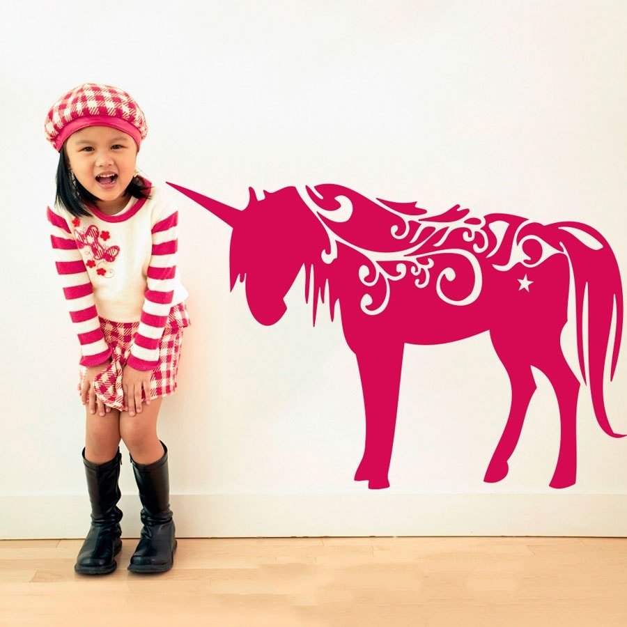 Enhjørning Wallsticker til Børneværelset - Fantastisk Udsalg!