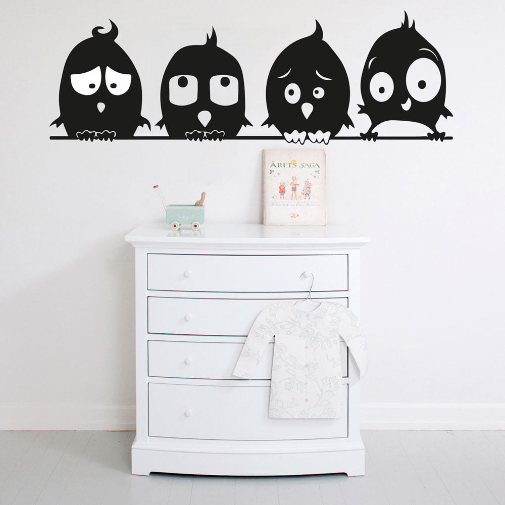 Fugle På Linje Wallstickers – Skøn Dekor til Børneværelset
