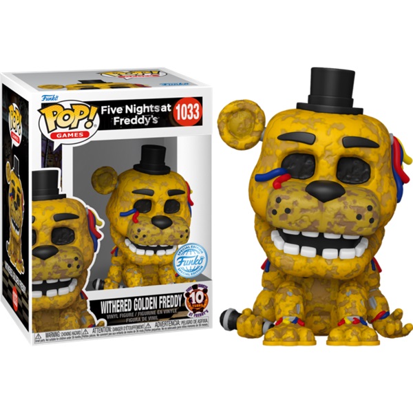 Funko Pop: Five Nights At Freddy 10th Anniversary Withered Golden Freddy 1033 Vinyl Figure 9cm