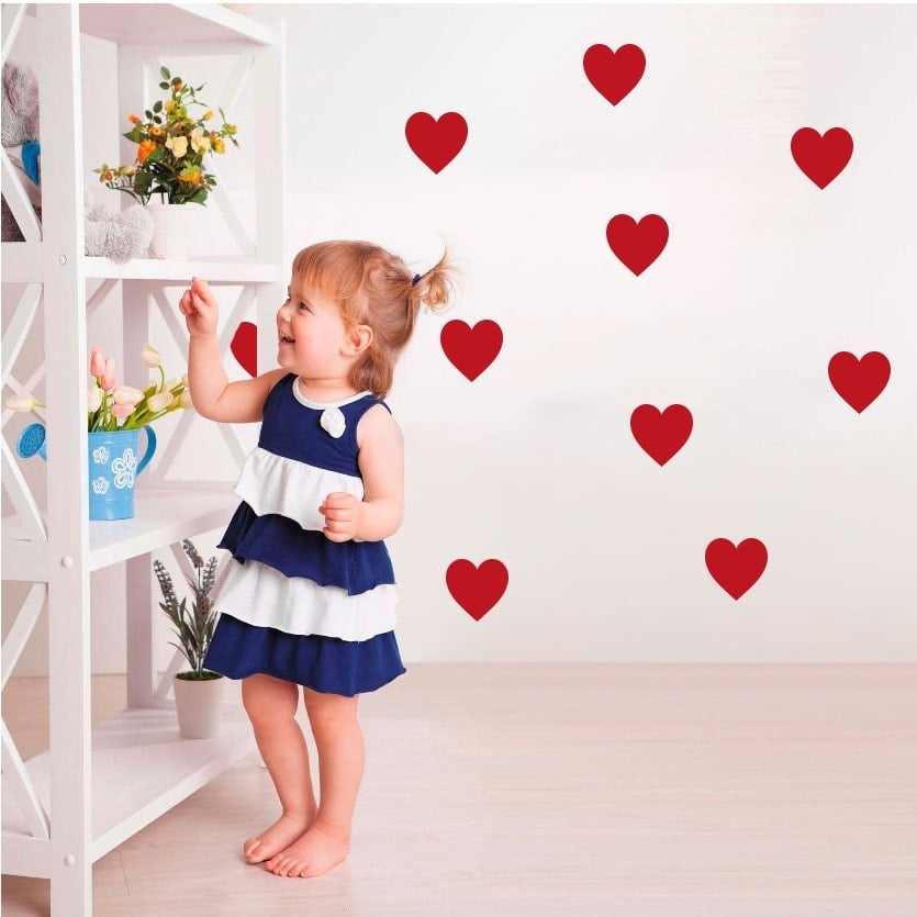 Hjerter Wallsticker til unik vægdekoration i hjemmet