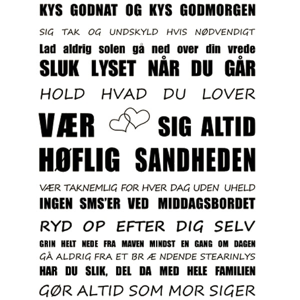 Livets Regler Vægklistermærke – Inspirerende Kunsttilbud