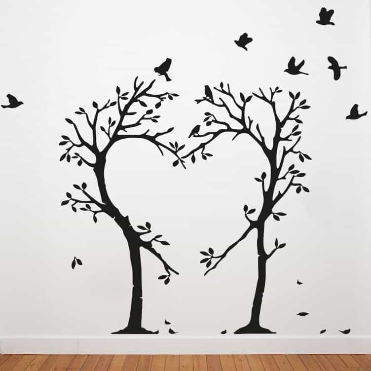 Kærlighedstræ Wallsticker – Romantisk hjemmedekoration!