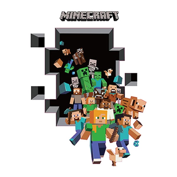 Minecraft Vægklistermærke med 3D Effekt til Drengesoveværelse
