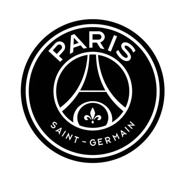 Paris Saint Germain Vægklistermærke - Sort/Hvid Logo
