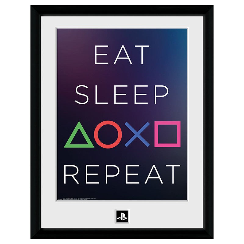 Playstation Eat Sleep Repeat Indrammet Plakat 30 40 Cm Geekd Dk