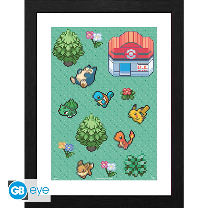 Pokémon Indrammet Print Pixel Art Plakat Geekd Dk