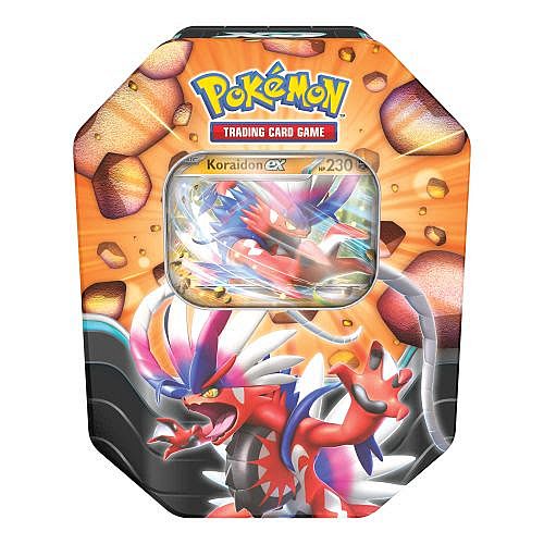 Pokemon Tin Kasse 2025: Koraidon Ex Samlerboks med Booster