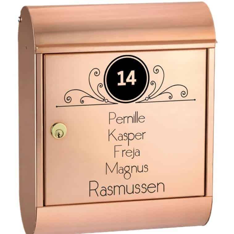 Personlig Postkasse Cirkel – Unikt Klistermærke til Postkasse