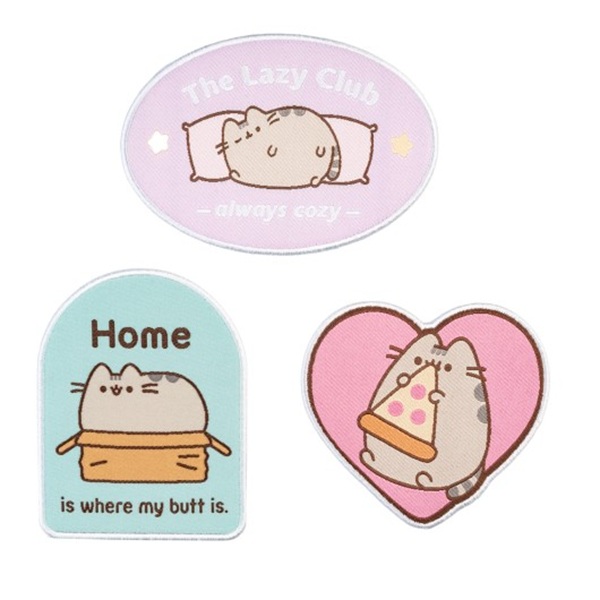 Pusheen Patches - Sæt med 3 broderede mærker