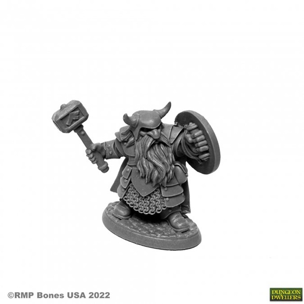 Reaper Bones Usa Dungeon Dwellers: Borin Ironbrow Dwarf Plastic Miniature