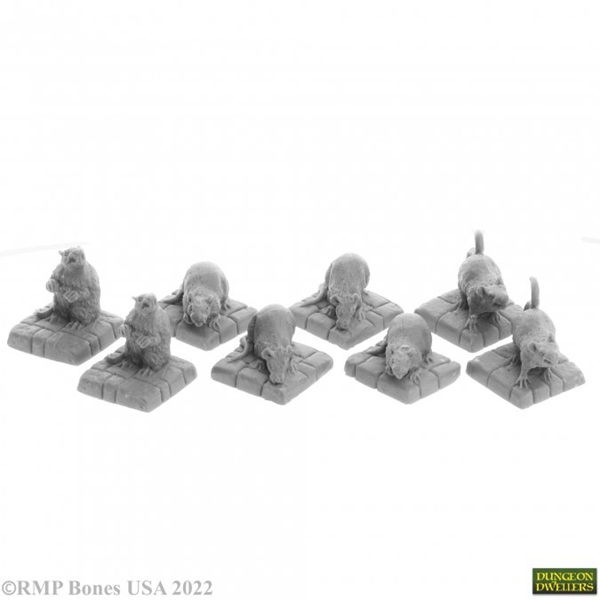 Reaper Bones Dire Ratte - Plast Miniaturer til Dungeon