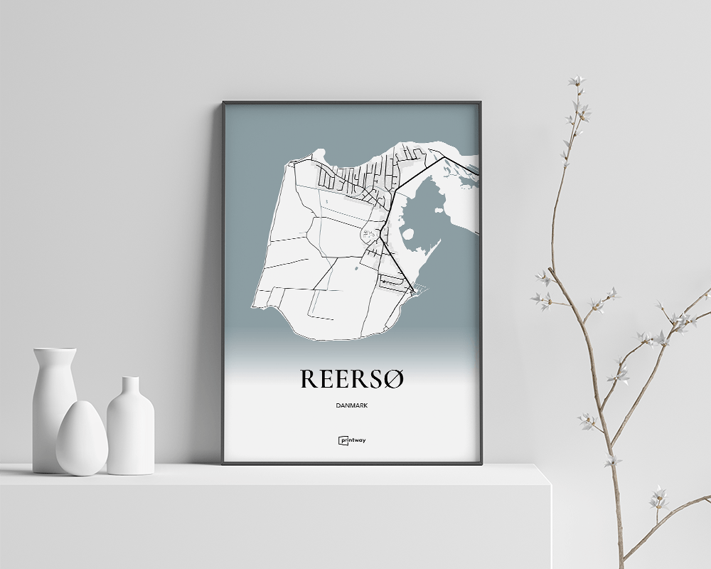 Reersø Bykort Plakat 60x84 cm – Minimalistisk Designtilbud