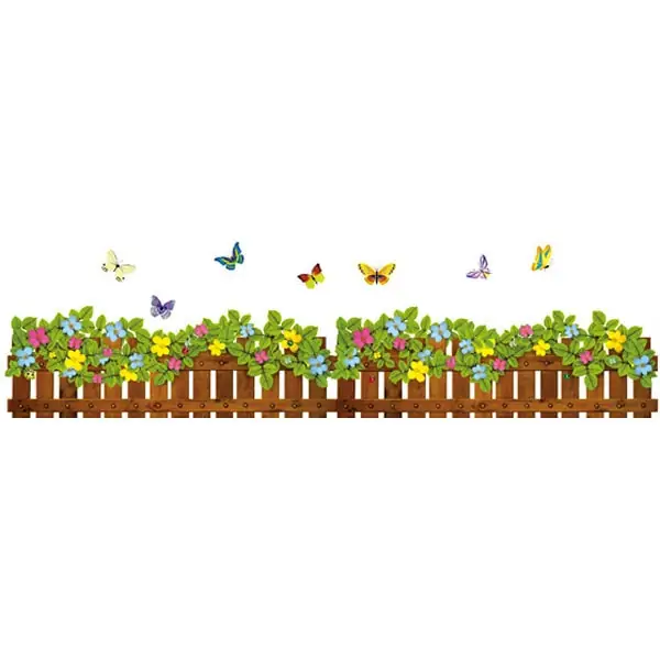 Smukt Blomsterhegn Wallsticker til Dekorativ Indretning