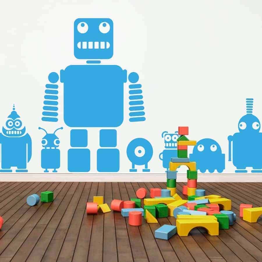 10 Robot Wallstickers til Børneværelset – Fantastisk Tilbud!