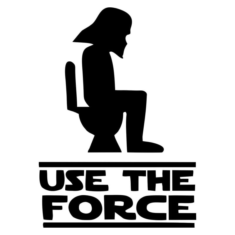 Sjovt Star Wars Toilet Klistermærke – "Brug Kraften"