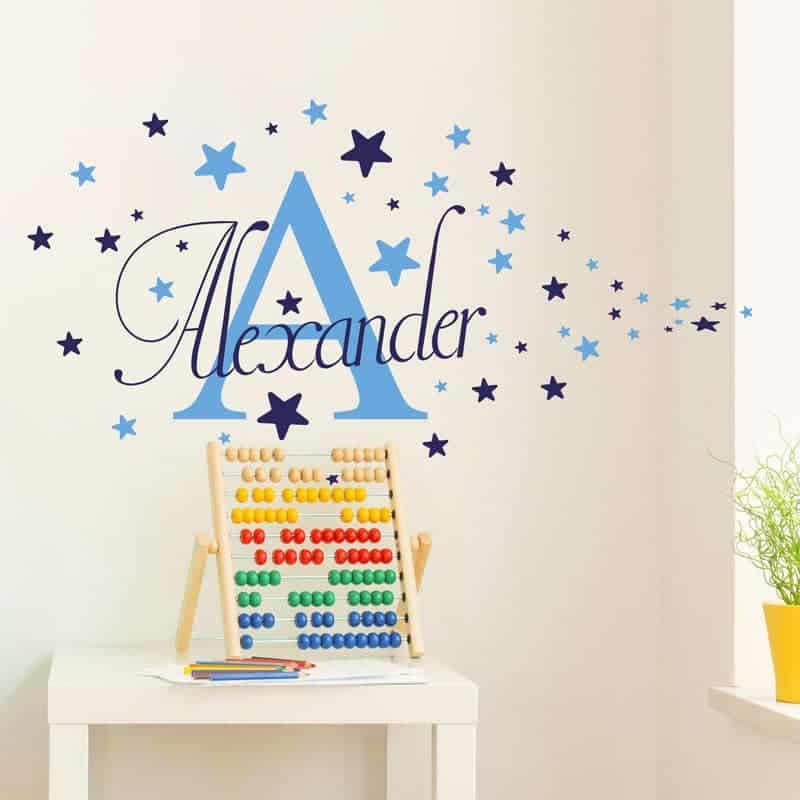 Personlig Stjerne Wallsticker til Børneværelset – Unik Design