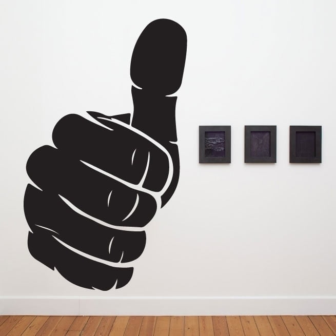 Thumbs Up Vægklistermærke - Positiv Indretning Tilbud!