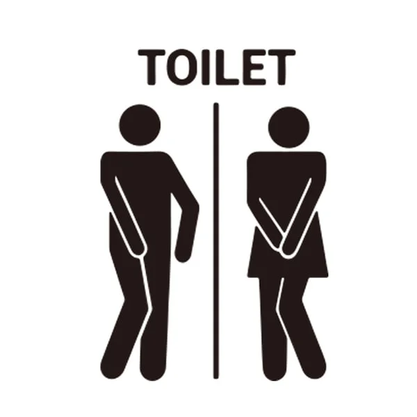 Humoristisk Toilet Skilt – Sjov Vægsticker til Badeværelse