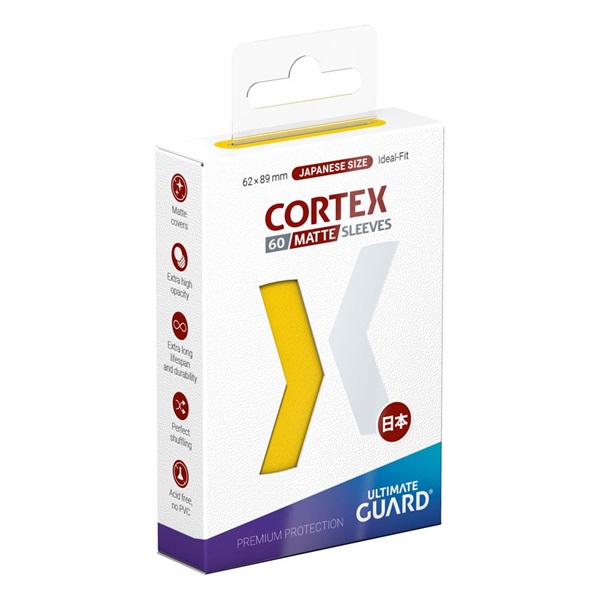 Ultimate Guard Cortex Sleeves Kortlommer Japanese Size Yugioh-st 195 184 Rrelse Matte Yellow 60 Sleeves