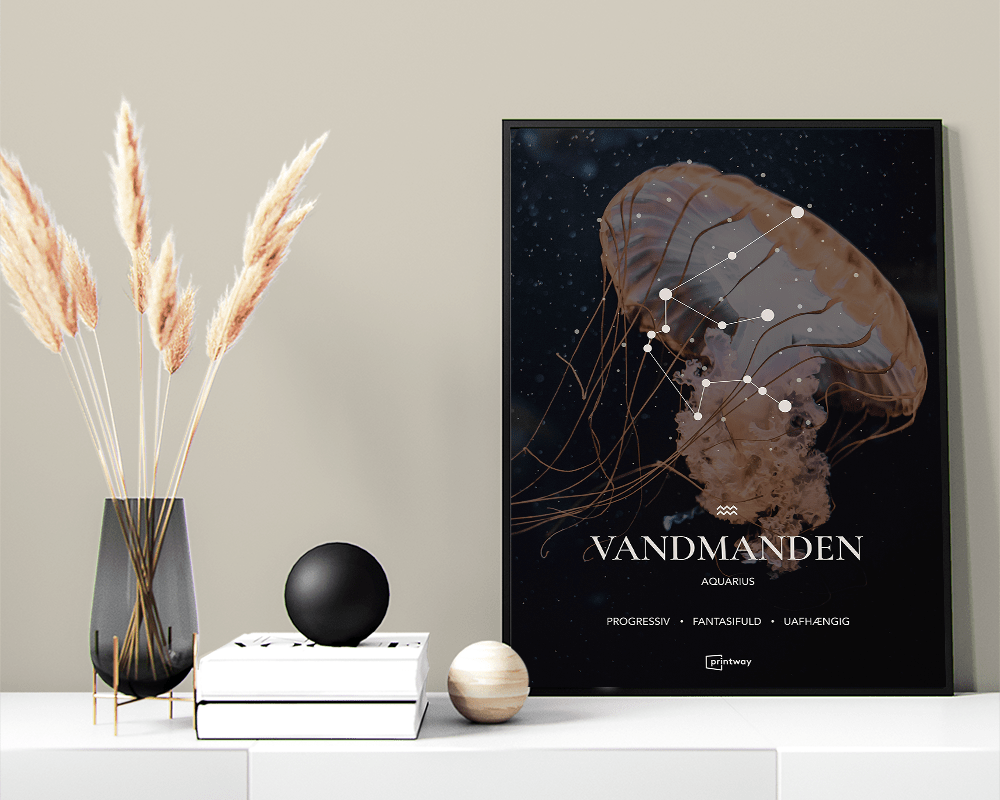 Vandmanden Stjernetegn Plakat – Elegant Design 70x100 cm