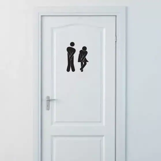 Toilet Skilt - Elegant Sort Væggemærke til Dit Hjem