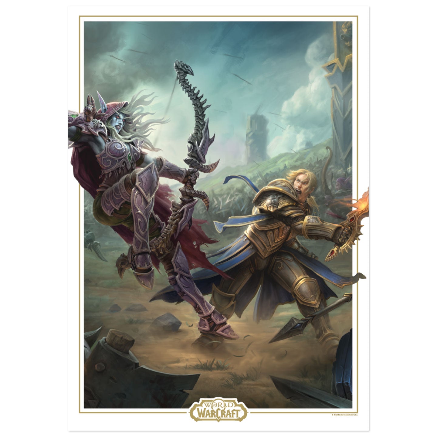 World Of Warcraft Sylvanas Vs Anduin Wrynn Limited Edition A3-kunsttryk Plakat Geekd Dk