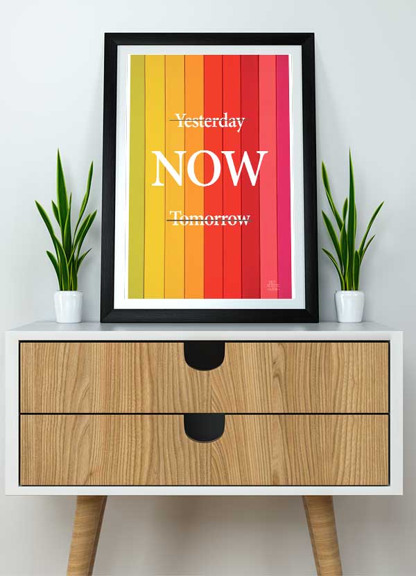 Farverig "Yesterday, Now, Tomorrow" Plakat - Kr 199